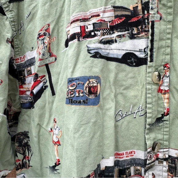 Belair Retro Cars Drive In Clearwater Outfitters Button Down Shirt Size large - Picture 4 of 4